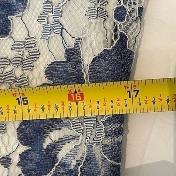 Jessica Howard Blue White Embroidered Lace Dress Size 6 - Picture 12 of 13